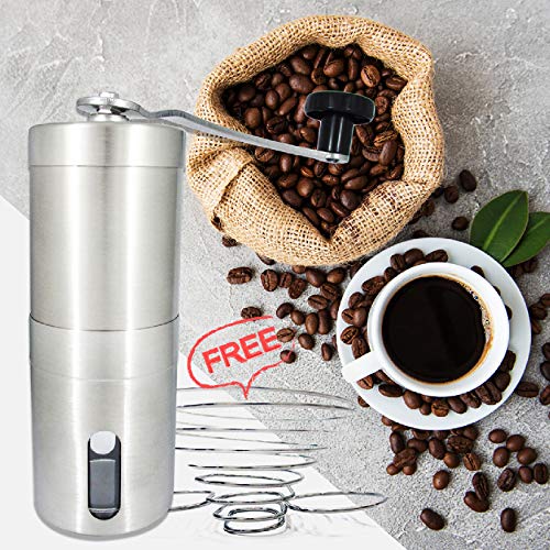 SHOUDU Manual Coffee Bean Grinder with Adjustable Setting, Stainless Steel, Get Collapsible Coffee D SHOUDU Manual Coffee Bean Grinder with Adjustable Setting, Stainless Steel, Get Collapsible Coffee D