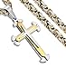 Jstyle Jewelry Stainless Steel Mens Cross Pendant Necklace Byzantine Chain Necklace for Boys 5mm 30 Inch