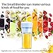 Geek Chef Portable Blender Mini Personal Blender Small Smoothie and Shakes Blender Cordless Small Blender Cup, USB Rechargeable Travel Blender, Glass Body, BPA-Free Tritan,10oz/300ml, Blue
