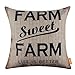 LINKWELL 18x18 inches Vintage Farmhouse Farm Sweet Farm Burlap Pillowcase Throw Cushion Cover (CC1291)