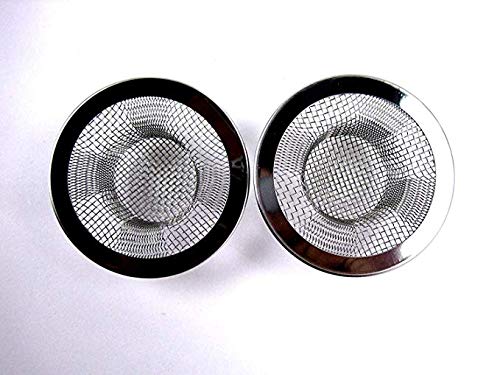 Dr. Luck 2pcs Stainless Steel Mesh Metal Sink Strainer Bathtub Drain Hole Hair Catcher Drain Hole Filter Trap