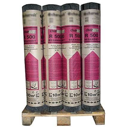 1 Palette Dachpappe R500 besandet schwarz 24 Rollen mit je 10 m² = 240 m²