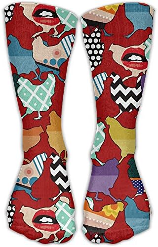 Crew Socks Cincinnati Chickens Red Pattern Colorful Sock For Men &amp; Women One Size