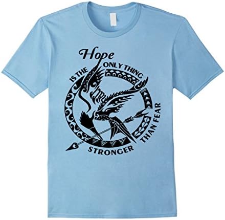 Mens HOPE IS THE ONLY THING STRONGER THAN FEAR Tshirt 2XL Baby Blue