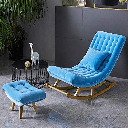 ロッキングチェアデッキチェアナップリクライニングチェアダイニングチェア妊婦用チェア読書用チェア ベッドルームリビングルームバルコニーテラスサンラウンジャーレジャーソファチェア カラー スカイブルー Pr365 Hr