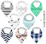TheAZBaby Baby Bandana Drool Bibs, for Boys and Girls Organic Cotton Unisex Baby Shower Set for Teething and Drooling, Soft Absorbent and Hypoallergenic, Plaid Pattern.