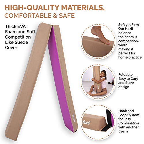 Hazli 8FT Folding Gymnastics Balance Beam for Home Practice - Safe & Secure Folding Balance Beam for Gymnastic- Easy to USE & Store Balance Beam for Kids - Soft Yet Sturdy Gym Equipment for Children - Thumbnail 2