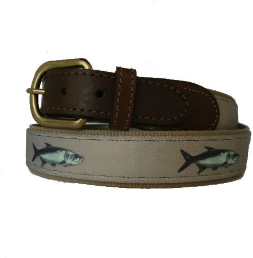 Croakies Meridian Leather Nylon Fishing Belt, Tarpon (W38