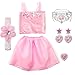20PCS Girls Role Play Dress up Trunk Pretend Play Costume Set For Kids (Ballerina, Princess, Elf, Pop star)