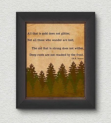 Not All Who Wander Are Lost Trees Art Print - 8x10 Wall Art - Hobbit Tolkien Decor