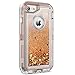 Dexnor iPhone 8 Case, iPhone 7 Case, Glitter 3D Bling Sparkle Flowing Liquid Case Transparent 3 in 1 Shockproof TPU Silicone + PC Protective Defender Cover for iPhone 8/7/6s/6 - Light Brown