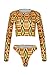 ESONLAR Women's African Kente Printed Cropped Top High Waist 2PCS Swimsuit