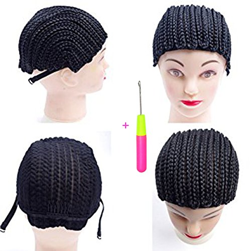 Cornrow Wig Caps For Making Wigs 1pcs/lot Braided Cap For Weave Crotchet Black Color Braiding Wig Cap Adjustable Cap With Crotchet Braids (braided wig cap belt)