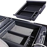 JDMCAR Compatible with Tacoma 2016-2019 2020 Center Console Organizer Insert ABS Black Materials Tray, Armrest Box Secondary Storage