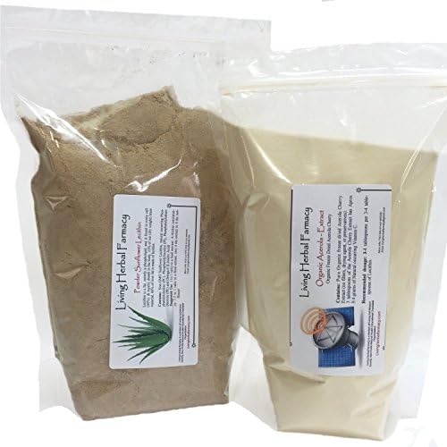 Living Herbal Farmacy, Combo 1, AO - 1lb Organic Acerola Cherry Extract Powder &amp; 1lb NON-GMO Sunflower Lecithin