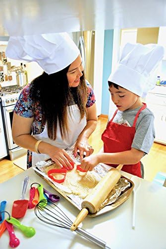 Pastime Treasures Kids Chef Costume with Apron, Hat &amp; Cooking Accessories (Red) - Ages 3-7 - Includes The Ultimate Recipe Musical CD &amp; Storybook - Adjustable Restaurant Quality Apron &amp; Hat - by