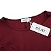 MISSKY Women's 3 4 Long Sleeve Dress Scoop Neck Knee Length Slim Fit and Flare Casual Swing Dress Wine L