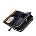 Yafeige Large Luxury Women's RFID Blocking Tri-fold Leather Wallet Zipper Ladies Clutch Purse(1-Waxed Black)