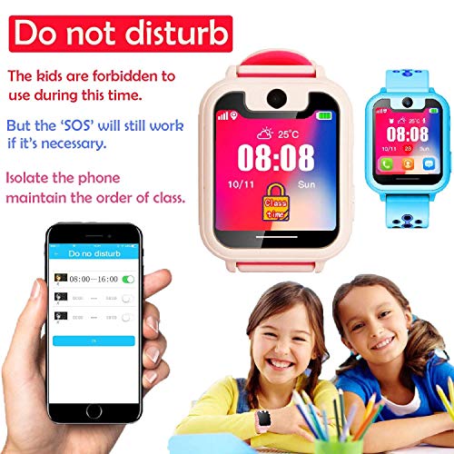 Kids Smart Watch Phone GPS Tracker for 3-12 Year Boy Girl [SIM Card Include] Smartwatch Touch Screen SOS Two Way Call Camera Game Alarm clock Outdoor Sport Cellphone Wristwatch Electronic Learning Toy - Thumbnail 5
