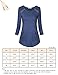 Vivilli Ladies Tunic Tops 3 4 Sleeves, Women's Crew Neck Round Hem Button Embelished Soft Tee Shirts Wine XX-Large