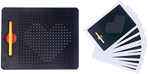 Magnetic Drawing Board for Kids with Stylus and 10pcs Printed Cards(Small, Black)