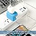 Upgraded Universal Travel Adapter, Castries All-in-one Worldwide Travel Charger Travel Socket, International Power Adapter with 4 USB Ports, AC Plug for Over 150 Countries, Travel Accessories, Blue