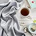 Spasilk Pure Silk Pillowcase, Charmeuse Silk Pillowcase, Hypoallergenic, Queen Sized, Silver