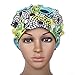 JoyRing 4 Pack Adjustable Surgical Scrub Cap Medical Doctor Bouffant Hats with Sweatband and Free Cotton Mask