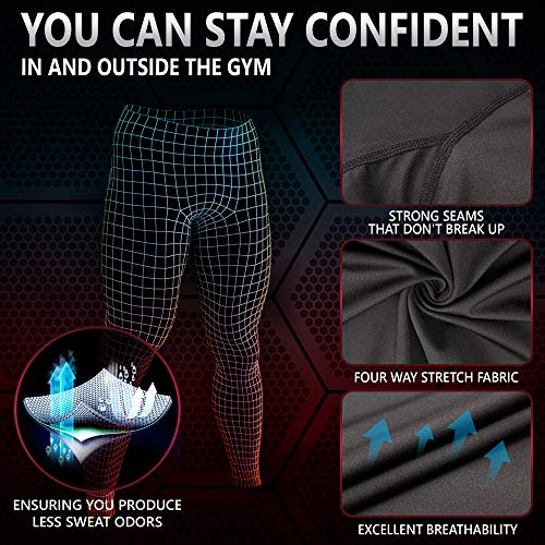Self Pro Men's Thermal Compression Pants Athletic Sports Leggings