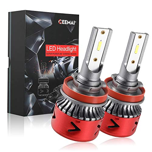 GEEMAI H11/H9/H8 LED Headlight Bulb 80W 6000K 10000LM Super Bright 6 Top CSP Chips Light Source H11/H9/H8 Conversion Kit(Contains 2 Bulbs)