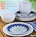 Laurie Gates - 12 Piece Melamine Dinnerware Set (Blue & White)