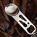 iMustech Camping Eating Utensils, 11 in 1 Multifunctional Tool, Multifunctional Spoon & Fork, Opener, Carabiner, Tableware Spoon Fork for Outdoor Camping, Multifunctional Hiking Survival Tool(Steel)
