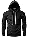 Ohoo Mens Slim Fit Long Sleeve Lightweight Hoodie with Kanga Pocket/DCF010-CHARCOAL-XL