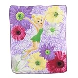 Disney Fairies Tinkerbell Floral Micro Raschel Throw