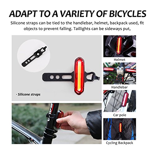 W WHEEL UP Bike Taillight IPX6 Waterproof Riding Rear light Mini LED USB Chargeable Mountain Bike Cycling Light Tail-lamp 6 Light Mode Options Safety Warning Light - Thumbnail 5