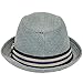 Peter Grimm Depp Fedora Hat w/ Striped Brim (Charcoal, XXL)