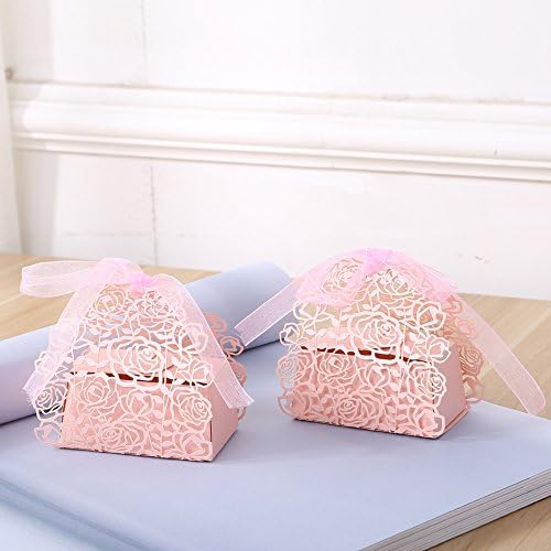 Birthday Party Favor Boxes Wedding - Hollow Out Rose Flowers Cut Pearl Paper Graduation Party Decor