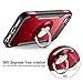 SAMONPOW Slim Fit Hybrid Dual Layer Armor iPhone 5s Case Shock Absorption Rugged Protection with Ring Holder Kickstand Drop Protection Cover Soft Rubber Bumper Case for iPhone 5 / 5s / SE - Red