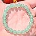 CHARGED Green Aventurine Crystal Bracelet 8mm Round Tumble Polished Stretchy + Selenite Baby Heart Charging Crystal (GAIN CREATIVITY, COURAGE, INDEPENDENCE, PROSPERITY - BALANCES EMOTIONS)