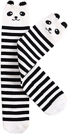 TagoWell Kid Girl Knee High Socks Cartoon Animal Warm Cotton Stockings Leggings,Striped Panda