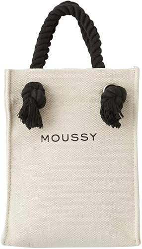 Amazon Moussy Be トートバッグ レディース コットン ボヤージュ ハンドバッグ キャンバス ミニトートバッグ 小さめ 帆布 ベージュ クラッチバッグ