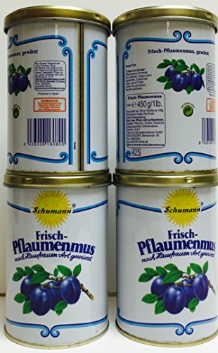 Schumann Frisch-Pflaumenmus (Plum Jam) 450 g x 4 Cans