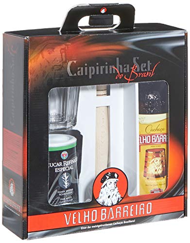 Velho Barreiro Caipi-Set II-Caiprinha Bundel, Cachaca, Rohrzucker, Stampfer, Glas in Geschenkverpackung (1 x 0.7 l) – Bild 4