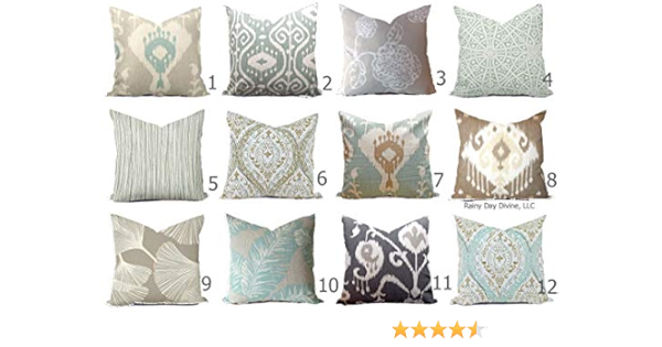 spa blue throw pillows