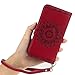 YOKIRIN iPhone 7 Plus iPhone 8 Plus Case, Wrist Strap PU Leather 3D Relief Embossing Totem Dream Catcher Cover with Credit Card ID Holders Kickstand Magnetic Closure Flip Folio Full Protective Skin