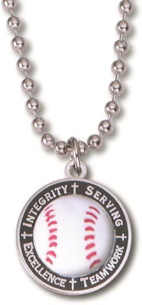 Amazon.com: Baseball 4 Core Values Necklace with Verse on Back with 18
