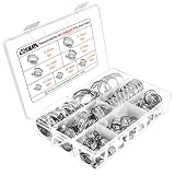 LOKMAN Hose Clamp, 60 Pieces Stainless Steel Adjustable 6-38mm Range Worm Gear Hose Clamp, Fuel Line Clamp for Plumbing, Automotive and Mechanical Applications