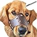 BARKLESS Dog Muzzle Leather, Soft Secure Anti-Barking Leather Muzzle for Large Sized Dogs to Prevent Biting, Breathable and Adjustable, Allows Drinking and Panting, Used with Collars