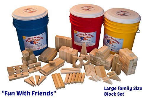 bucket of wooden blocks