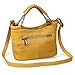 Jack&Chris Splicing Satchel Crossbody Bags for Women Leather Top Handle Handbags, WB503 (Mustard)